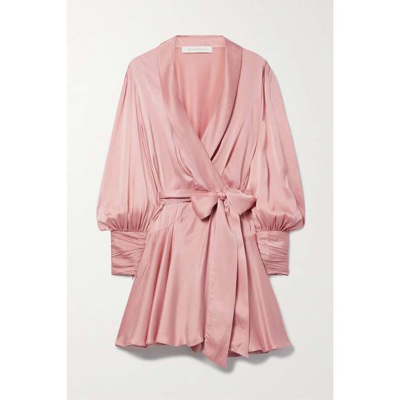 Zimmermann Pink Satin Mini Dress - Picture 1 of 9